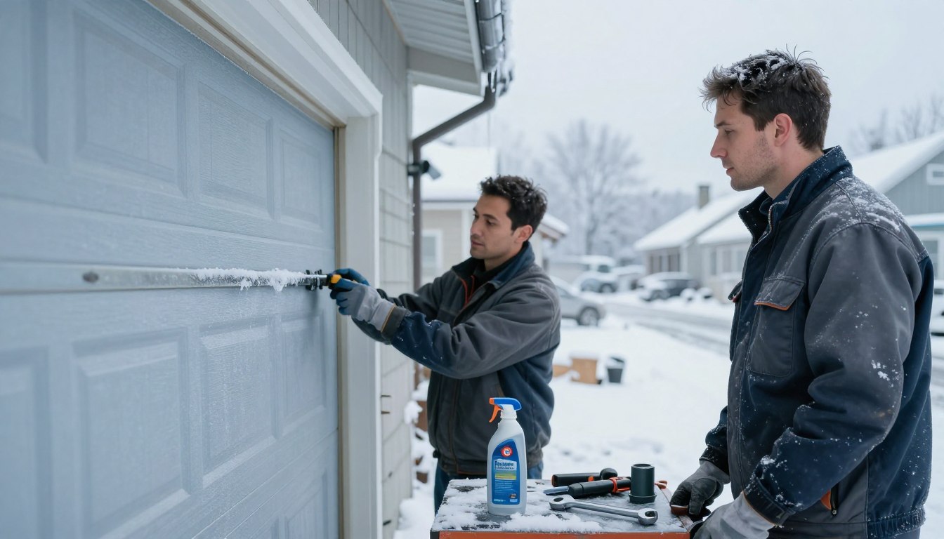 damage-done-to-garage-doors-by-winter-cold damage done to garage doors by winter cold