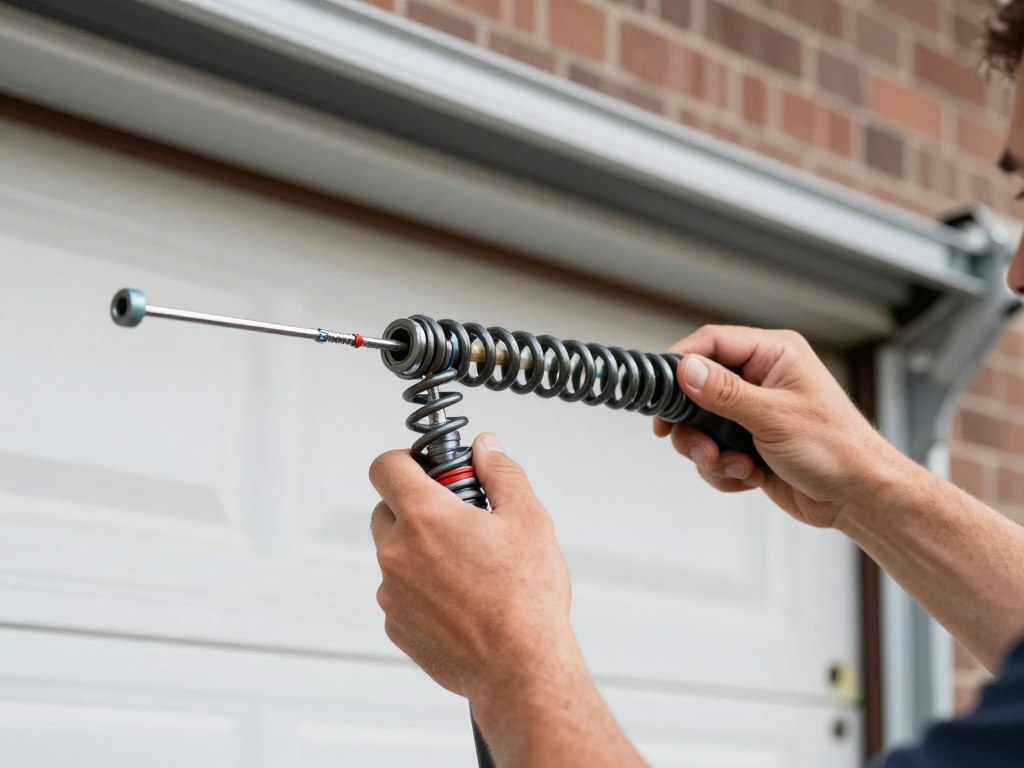 Broken garage door spring repair service in Independence