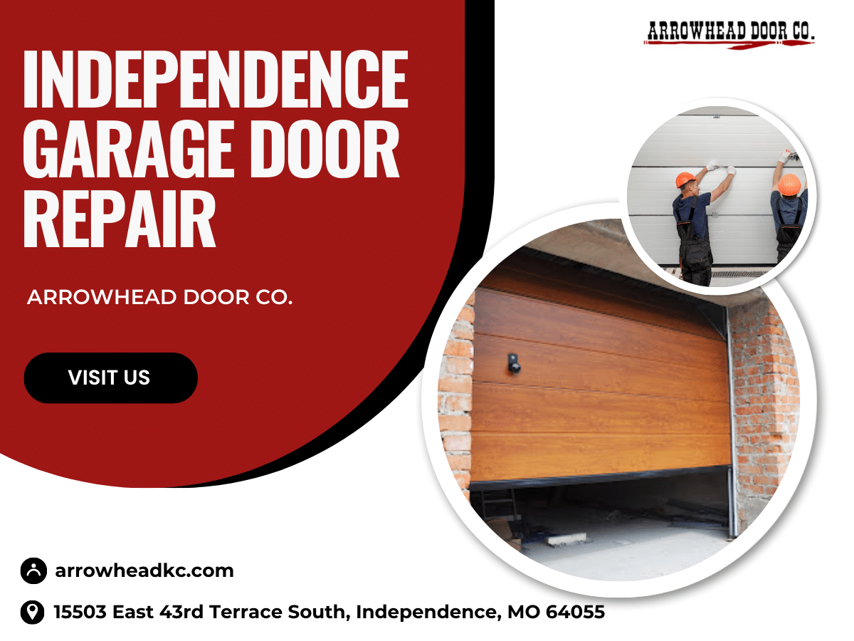 Garage door spring repair showing broken torsion spring replacement process garage door repair for emergencies in Independence