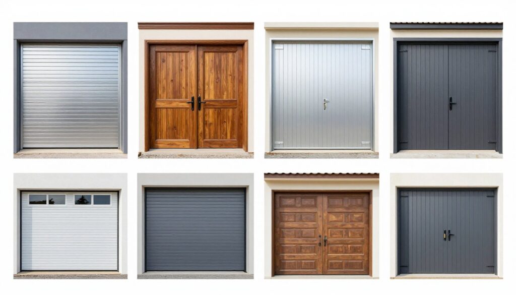 Different garage door materials and styles