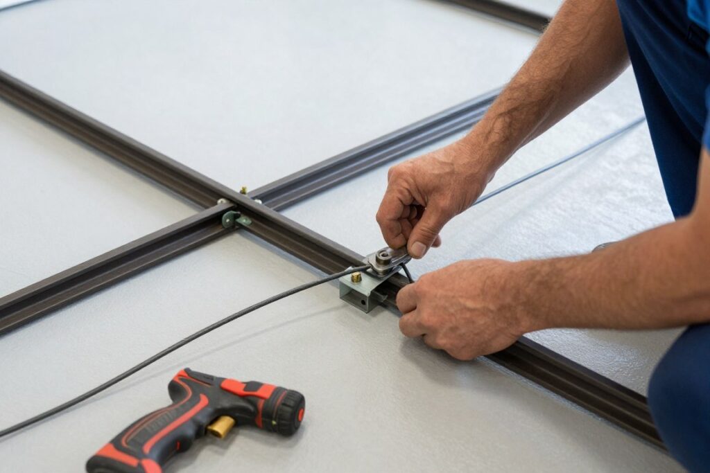 Garage door cable and track repair service