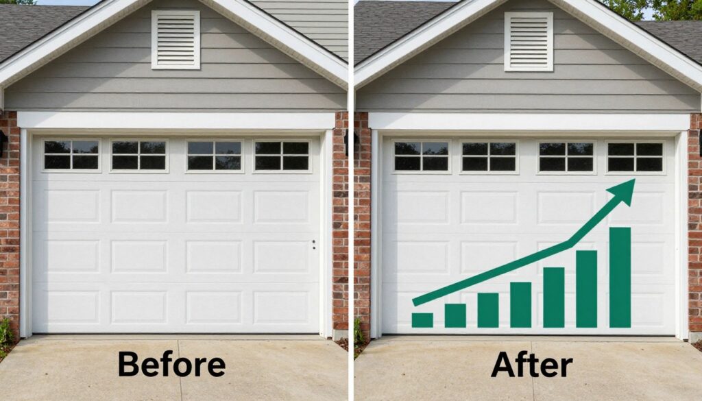 Garage door damage progression from delayed repairs