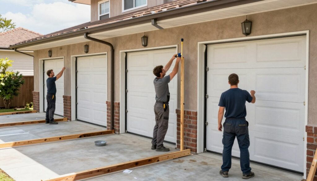 Garage door installation process steps