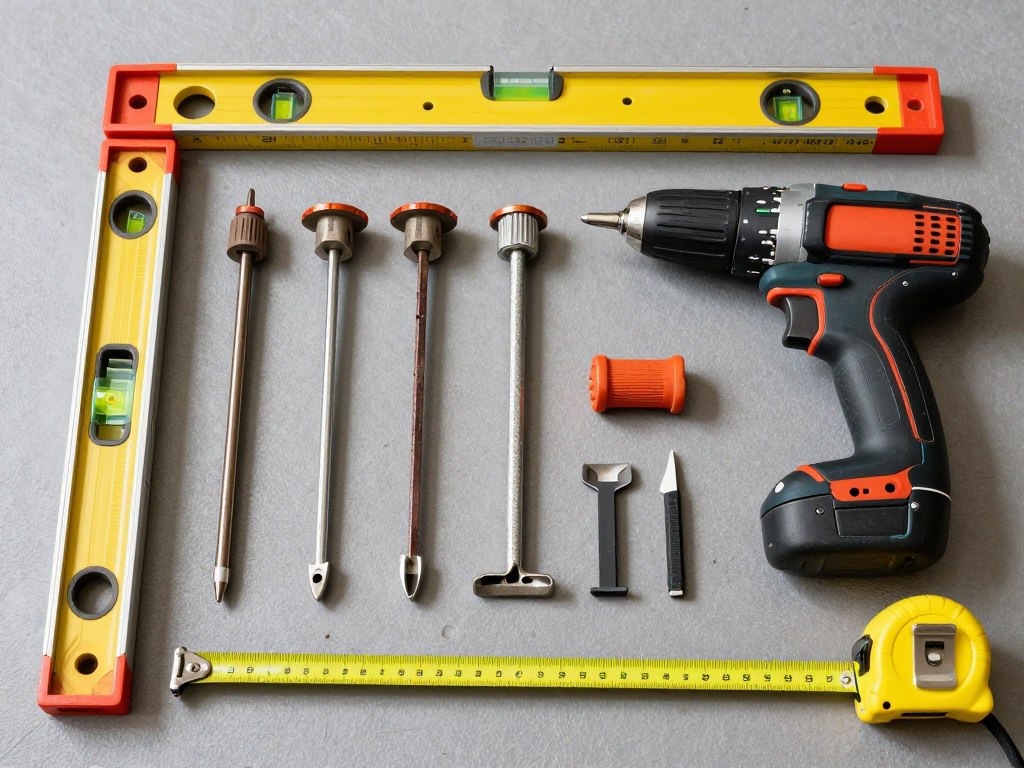 Garage door installation tools and equipment