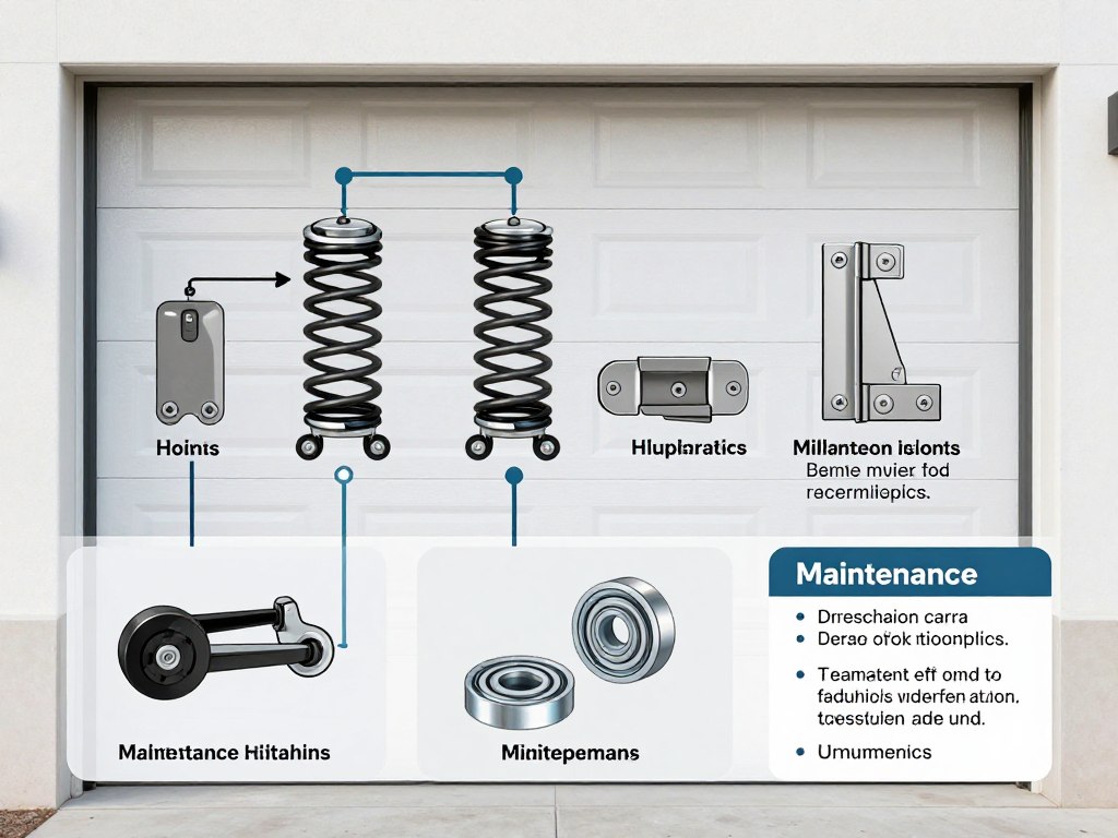 Garage door lubrication points diagram