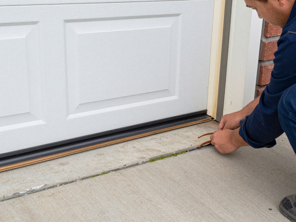 Garage door weatherstripping replacement