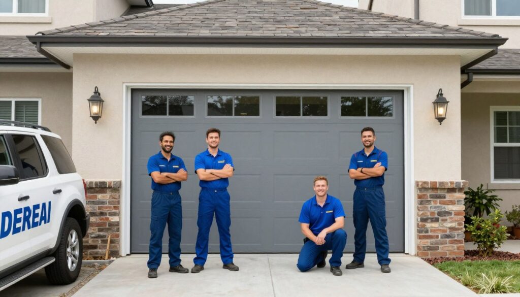 Professional garage door installation team