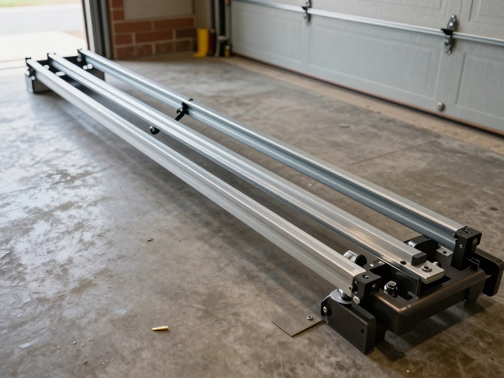 Sectional garage door repair showing panel and track system in Independence Missouri
