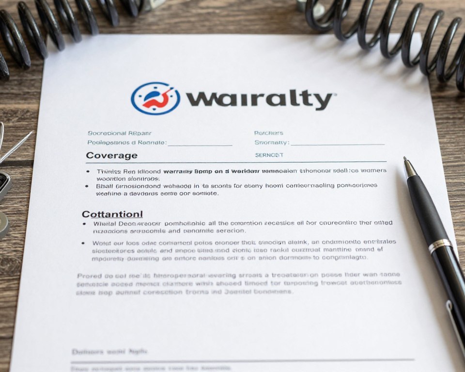 Warranty certificate for garage door spring repair service